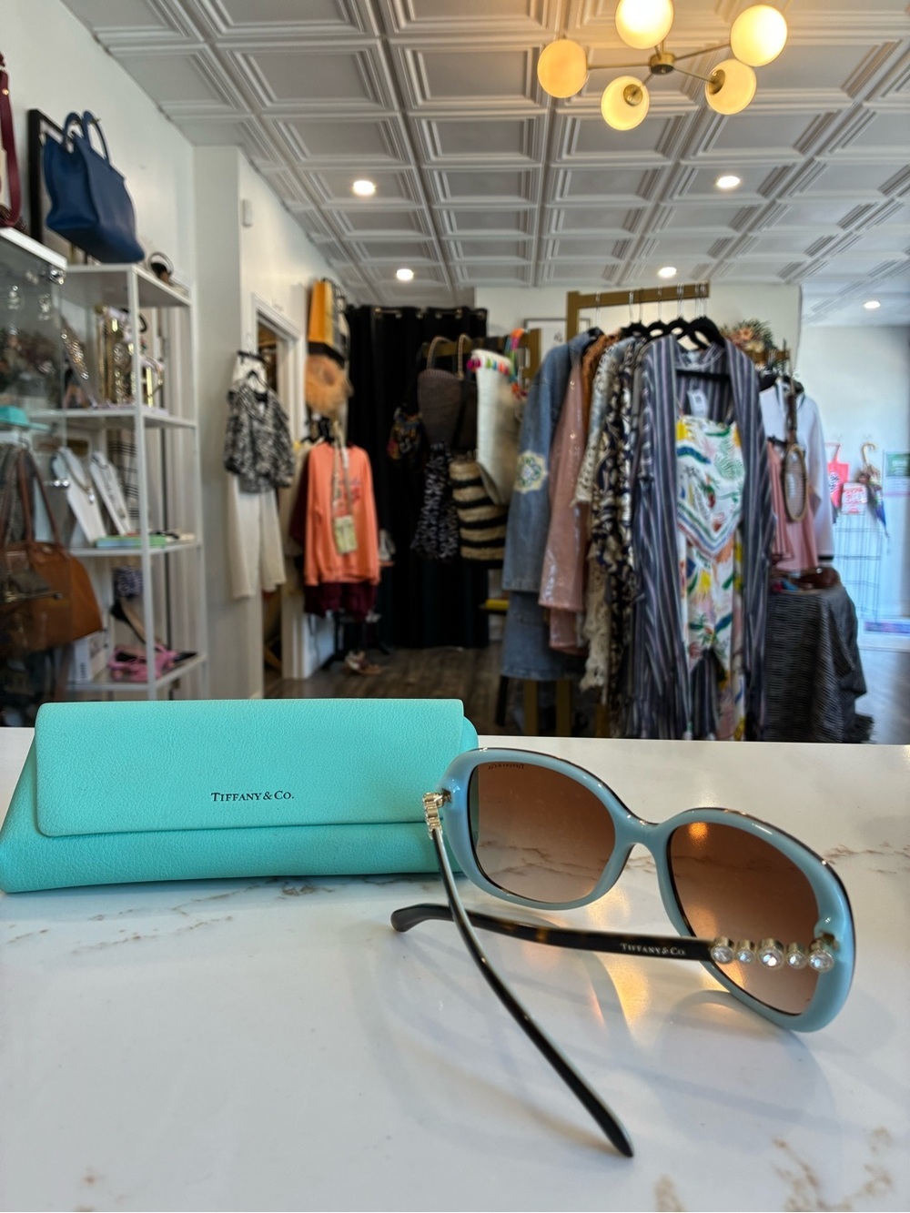 TIFFANY & Co COBBLESTONE TF 4121B Havana/Brown Shaded (8134/3B) Sunglasses